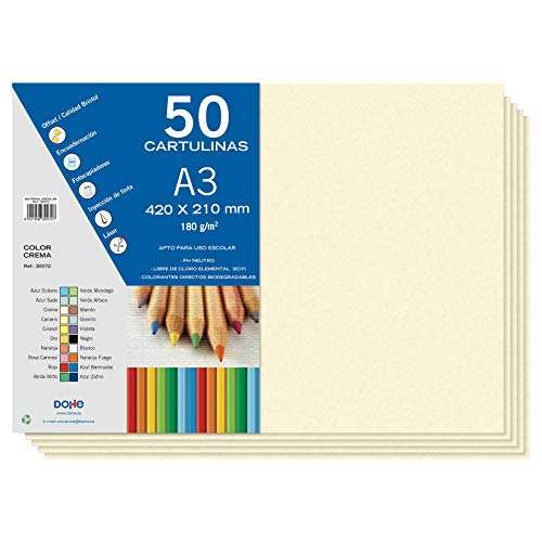 Dohe Karton, 50 Blatt, A3, cremefarben von DOHE