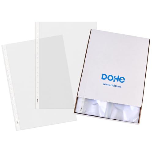 Dohe - Transparente Kunststoffhüllen, 200 Stück, Folio-Größe 23,5 x 33 cm, Multi-Lochung, 16 Löcher, Polypropylen, Orangenleder, 70 Mikron, 23,5 x 30,5 cm, Büromaterial Dohe - Transparente Kunststoffhüllen, 200 Stück, Folio-Größe 23,5 x 33 cm, Multi-Lochung, 16 Löcher, Polypropylen, Orangenleder, 70 Mikron, 23,5 x 30,5 cm, Büromaterial von DOHE