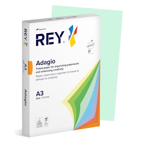 International Paper - Adagio Farbiges Druckerpapier (80 g, A3) für Laser/Inkjetdrucker und Kopierer - 500 Blatt - Hellgrün von DOHE