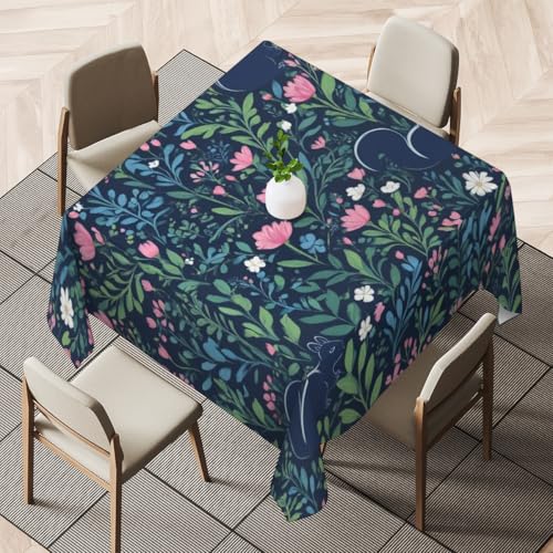 Tischdecke, wasserabweisend, rechteckig, knitterfrei, dekorative Tischdecke, strapazierfähiger Stoff, perfekt für Küche, Esszimmer, Partys, Erntedankfest, Tischdekoration für Nacht, Blumenzeit Tischdecke, wasserabweisend, rechteckig, knitterfrei, dekorative Tischdecke, strapazierfähiger Stoff, perfekt für Küche, Esszimmer, Partys, Erntedankfest, Tischdekoration für Nacht, Blumenzeit von DOHOATI