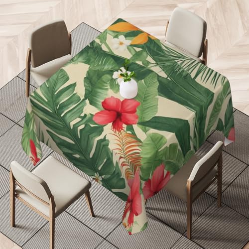 Tischdecke, wasserabweisend, rechteckig, knitterfrei, dekorative Tischdecke, strapazierfähiger Stoff, perfekt für Küche, Esszimmer, Partys, Erntedankfest, tropische Blumen Tischdecke, wasserabweisend, rechteckig, knitterfrei, dekorative Tischdecke, strapazierfähiger Stoff, perfekt für Küche, Esszimmer, Partys, Erntedankfest, tropische Blumen von DOHOATI
