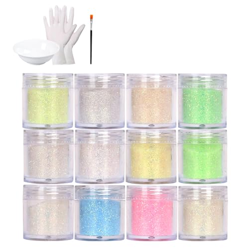 12 Farben wechselnde Harzpigmente, 60 g Glimmerpulver für Epoxidharz für Seifenfarbe, Schmuckherstellung, Nagellack, Malerei, Kerzenherstellung, Handwerk, Becher, Festival-Party, 5 g pro Flasche 12 Farben wechselnde Harzpigmente, 60 g Glimmerpulver für Epoxidharz für Seifenfarbe, Schmuckherstellung, Nagellack, Malerei, Kerzenherstellung, Handwerk, Becher, Festival-Party, 5 g pro Flasche von DOINEUFL
