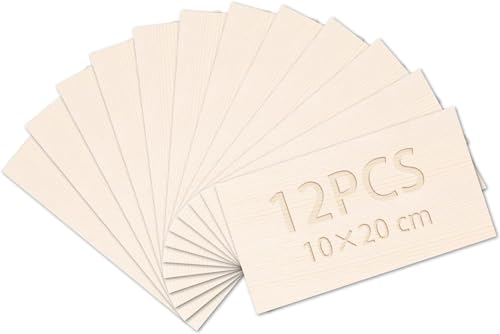 Balsaholzplatten, DOITEM 12 Stück Dünne Holzplatten aus Balsaholz, 200 x 100 x 1.5 mm, Blanko, für Cricut-Macher, Holzhandwerk, Malerei, Gravierte Modellbauprojekte Balsaholzplatten, DOITEM 12 Stück Dünne Holzplatten aus Balsaholz, 200 x 100 x 1.5 mm, Blanko, für Cricut-Macher, Holzhandwerk, Malerei, Gravierte Modellbauprojekte von DOITEM