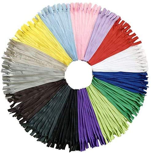 DOITEM 15 Farben Nylon Unsichtbar Reißverschlüsse, 30cm lang, 2.3cm breit für Kleidung Tasche Mäppchen Kissenbezug, 75 Stück von DOITEM