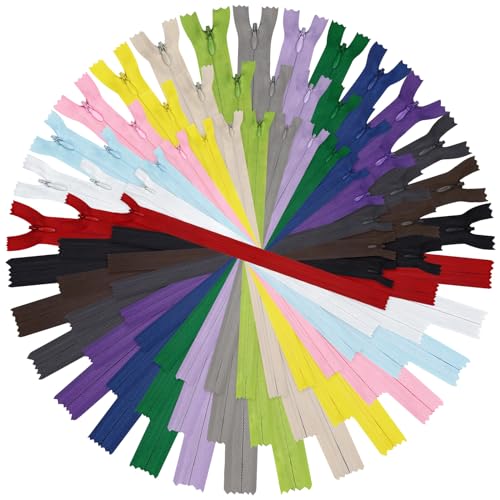 DOITEM 15 Farben Nylon Unsichtbar Reißverschlüsse für Kleidung Tasche Mäppchen Kissenbezug, 15 Stück (15CM 25CM 35CM) von DOITEM