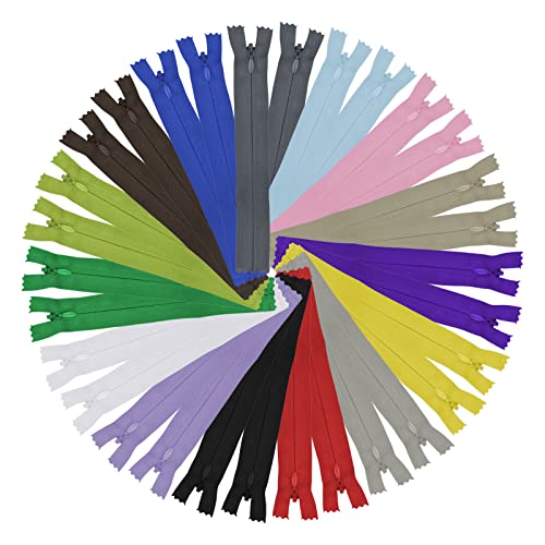 DOITEM 15 Farben Nylon Unsichtbar Reißverschlüsse für Kleidung Tasche Mäppchen Kissenbezug, 30 Stück (15CM) von DOITEM