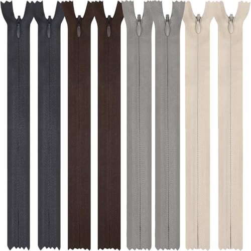 DOITEM 4 Farben Nylon Unsichtbar Reißverschlüsse, 35cm lang, 2.3cm breit für Kleidung Tasche Mäppchen Kissenbezug, 4 Stück von DOITEM