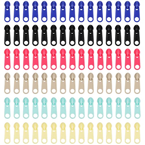 DOITEM 90 Stück Buntes #3 Plastisch Reißverschluss-Reparaturset Schieberegler 6 Farben Zur Verwendung In Näh Für Die Geldbörse, Hose, Jacken, Koffer, Kleidung, Gepäck, Rucksäcke von DOITEM