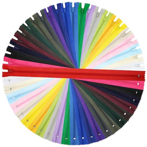 DOITEM Reißverschluss, 24 Farben Nylon Reißverschlüsse, 15cm lang, 2.5cm breit für Kleidung Tasche Mäppchen Kissenbezug, 24 Stück von DOITEM