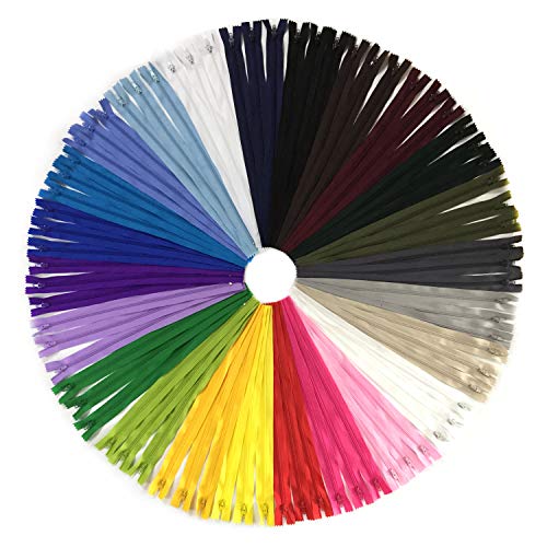 DOITEM Reißverschluss, 24 Farben Nylon Reißverschlüsse, 40cm lang, 2.5cm breit für Kleidung Tasche Mäppchen Kissenbezug, 72 Stück von DOITEM