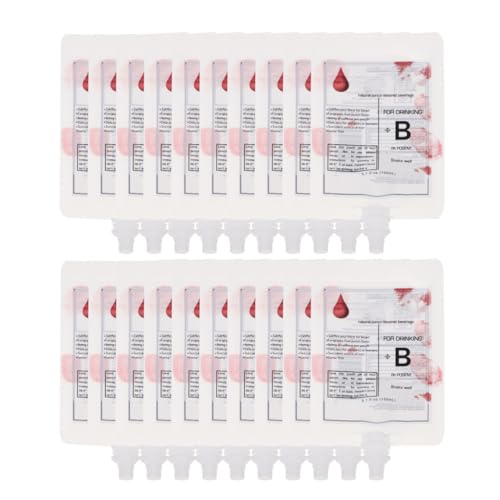 20 x Halloween-Beutel für Getränke, Halloween-Blutbeutel, 150 ml, Vampirbeutel, Bluttrinkbeutel, künstliche Taschen für Halloween-Party-Dekoration von DOITOOL
