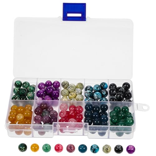DOITOOL 1 Karton Farben Glasperlen zum Auffädeln Runde Kristallperlen für DIY Schmuckherstellung Sichere Langlebige Bastelperlen für Armbänder Halsketten und Accessoires von DOITOOL
