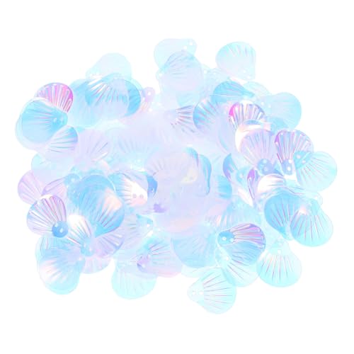 DOITOOL 1 Muschel-doppelloch-pailletten Geburtstag Pailletten Paillettenverzierungen Zum Aufnähen Pailletten Aufnähen Flache Pailletten Muschelförmige Pailletten Muschel Pailletten Plastik von DOITOOL