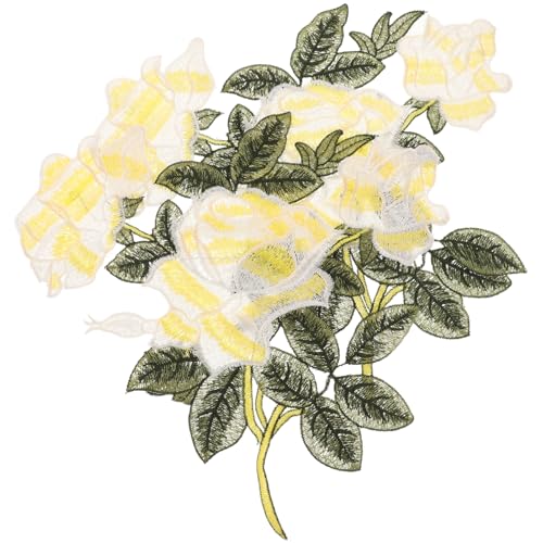 DOITOOL 1 Paar Gestickte Rosentuchaufkleber Applikationen für Kleidung Blumen annähen Naht selbst Applique Patches Stickerei Nähen von Stoffapplikationen Eisen - auf Flecken Polyester Gelb DOITOOL 1 Paar Gestickte Rosentuchaufkleber Applikationen für Kleidung Blumen annähen Naht selbst Applique Patches Stickerei Nähen von Stoffapplikationen Eisen - auf Flecken Polyester Gelb von DOITOOL