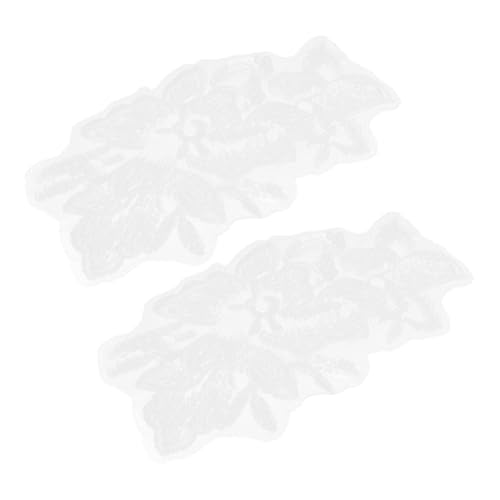 DOITOOL 1 Paar Perlenstickstätte Patch Mantelflicken Für Hochzeit Applikationen Kleidung Kleiderapplikation Stich Blume Nähen Gestickte Aufnäher Gestickte Abziehbilder Plastik Silber von DOITOOL