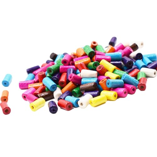 DOITOOL 1 Packung Bunte Holzperlen Zylindrische Abstandshalter für Diy Schmuckherstellung ca Mixed Color Bastelperlen für Kreative Projekte von DOITOOL