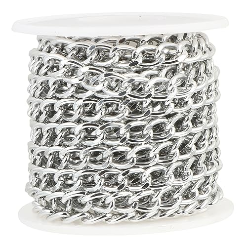DOITOOL 1 Rolle Aluminium Kette für Diy Schmuckherstellung Robuste Handtaschen und Gepäckkette Silberne Metallkette ca Rolle für Kreative Bastelprojekte und Stilvolle Accessoires von DOITOOL