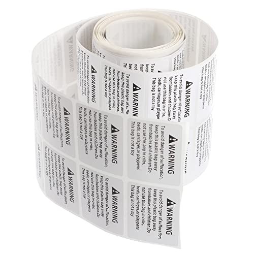 DOITOOL 1 Rolle Anti-Erstickungs-Etikett Warnaufkleber klein Etiketten für Warnung Name Warnlabel Erstickungswarnschilder Warnzubehör Erstickungsetikett Papier Weiß von DOITOOL