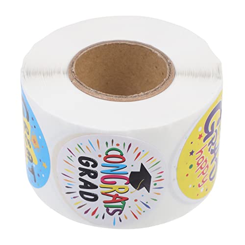 DOITOOL 1 Rolle Aufkleber Für Die Abschlusssaison Verpackung Etiketten Deckel Du Aufkleber-tags Geschenkanhänger Aufkleber Party Runden Siegel Aufkleber Grad Aufkleber Beschichtetes Papier von DOITOOL
