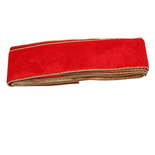 DOITOOL 1 Rolle Beflocktes Gurtband Blau Urlaub Party Wickeln Geburtstag Rosafarbenes Geschenkband Schleife Festival Bänder Für Stoffband Erste Dekoration Polyester Rot von DOITOOL