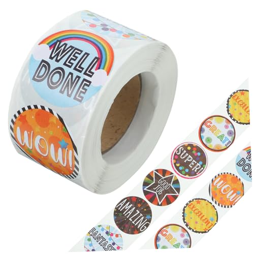 DOITOOL 1 Rolle Belohnungsaufkleber Aufkleber Klebstoff farbig Kleinkinder Vinyl ästhetisch Schulaufkleber Aufkleberpapier Motivationsaufkleber für die Schule Kupferplattenaufkleber von DOITOOL