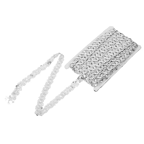 DOITOOL 1 Rolle Breites S Förmiges Paillettenband Dekoratives Sequin Braid Trim für Kleidung Bastelprojekte und Wohnaccessoires Yards Rolle Silberfarben Hochwertige Verarbeitung Langlebig von DOITOOL