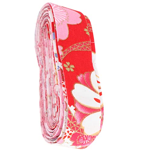DOITOOL 1 Rolle Bunte Baumwollband Gedrucktes Diy Geschenkband für Hochzeiten Bastelprojekte und Wohnkultur Yards Rot mit Blumenmuster von DOITOOL