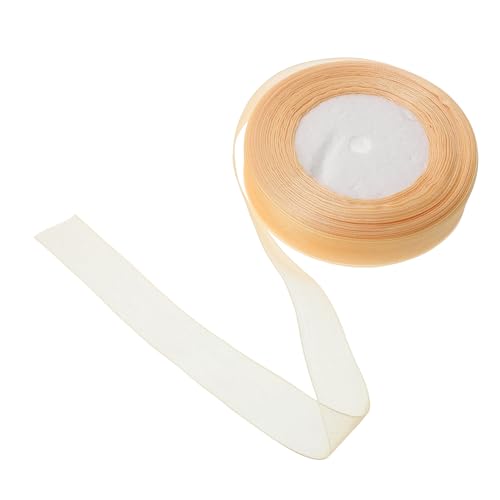DOITOOL 1 Rolle Chiffon-Band breites band geschenkband Blumenband Geburtstagsband geschenkschleife Hochzeit Satinband Seidenband Band Stoff verschleißfestes Verpackungsband Golden von DOITOOL