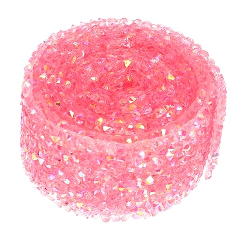 DOITOOL 1 Rolle Doppelseitige Klebstoff-Diamantstreifen Verschönerung selbstklebendes Diamantband Strasssteine kleidung DIY verzierung Strass-Klebestreifen Glas Rosa von DOITOOL