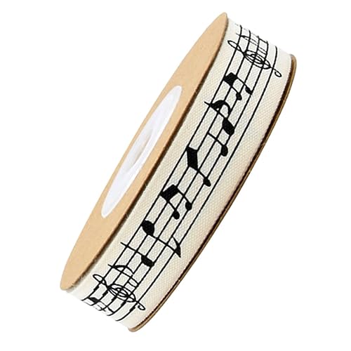 DOITOOL 1 Rolle Geschenkband aus Baumwolle Baumwollband mit Musikmuster Baumwollband für Partydekoration Dekorationen Musical Notes Ribbon Stoff geripptes Band Verpackungsband für Blumen DOITOOL 1 Rolle Geschenkband aus Baumwolle Baumwollband mit Musikmuster Baumwollband für Partydekoration Dekorationen Musical Notes Ribbon Stoff geripptes Band Verpackungsband für Blumen von DOITOOL