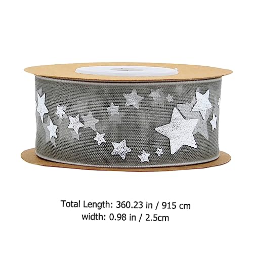 DOITOOL 1 Rolle Goldenes Band seidenband ribbon geschenkband partydeko einschulung christmas craft Stoff weihnachtsdrahtband Schleife Band für Weihnachtsbaumdekoration Polyester Grey von DOITOOL