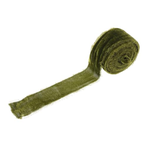 DOITOOL 1 Rolle Handgerissenes Band Mit Rohkante Hochzeitsband Geschenkband Kranzband Stoffbänder Rustikales Vintage Samtband Feiertagsband Hochzeitsdekorationen Seide Olivgrün DOITOOL 1 Rolle Handgerissenes Band Mit Rohkante Hochzeitsband Geschenkband Kranzband Stoffbänder Rustikales Vintage Samtband Feiertagsband Hochzeitsdekorationen Seide Olivgrün von DOITOOL