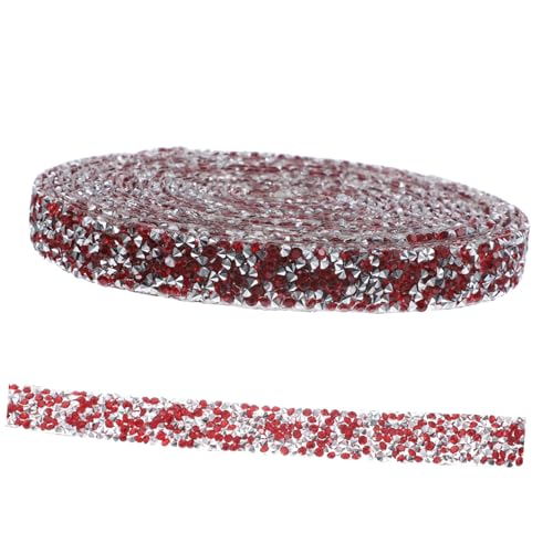DOITOOL 1 Rolle Heißer Schmelze Rückenkleber -Strassstein klebrig selbstklebendes Strassband Diamant Weiß Strassstreifen für Handwerk Strassstreifen selbstklebend Harz rot von DOITOOL
