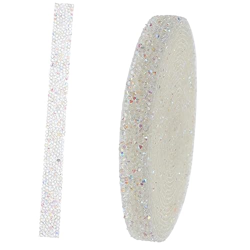 DOITOOL 1 Rolle Heißer Schmelze Rückenkleber -strassstein Diamant Streifen Mit Kleber Strassband Selbstklebender Strassstreifen Strass-mesh-band Strass-klebestreifen Strassbänder Harz Weiß von DOITOOL