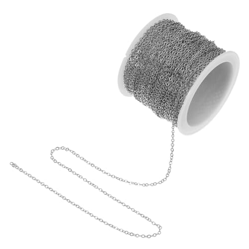 DOITOOL 1 Rolle Kreuzkette aus Kupfer dünn Ketten Halskette Verlängerungskette Erweiterungen kreuzen Handwerk Armbandkette für die Schmuckherstellung Kette zur Schmuckherstellung Silber von DOITOOL