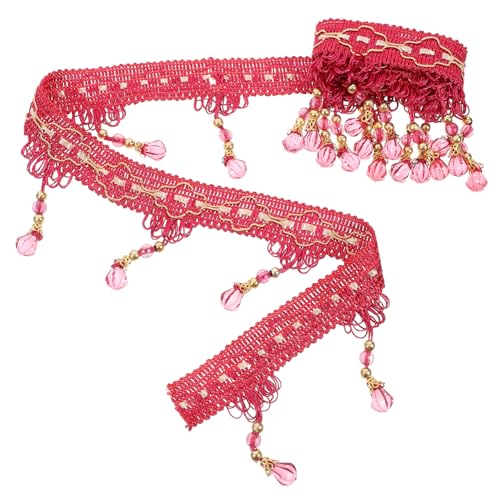 DOITOOL 1 Rolle Kristallperlen hängen Perlen Quasten Chainette-Fransenbesatz Polyester -Fransen -Trimm Quaste Fransen-Spitzenbesatz Perlenrandband Fransenbesatz für Gardinen Stoff rot DOITOOL 1 Rolle Kristallperlen hängen Perlen Quasten Chainette-Fransenbesatz Polyester -Fransen -Trimm Quaste Fransen-Spitzenbesatz Perlenrandband Fransenbesatz für Gardinen Stoff rot von DOITOOL