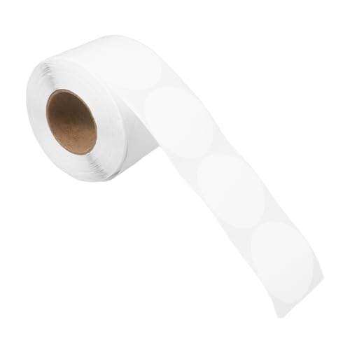 DOITOOL 1 Rolle Rundes Thermoetikett Etikettenaufkleber aus Thermopapier Aufkleber für Druckeretiketten runde Aufkleber thermische Aufkleber thermisches Etikett Weiß von DOITOOL