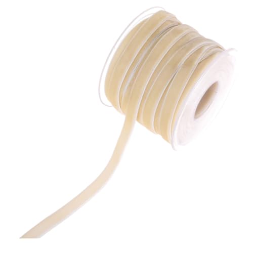 DOITOOL 1 Rolle Samtgürtel Dünn Party Handwerk Farbig Weißes Band Stoff Band Zum Verpacken Seide Verpackung Dekorationen Geschenkband Beige DOITOOL 1 Rolle Samtgürtel Dünn Party Handwerk Farbig Weißes Band Stoff Band Zum Verpacken Seide Verpackung Dekorationen Geschenkband Beige von DOITOOL