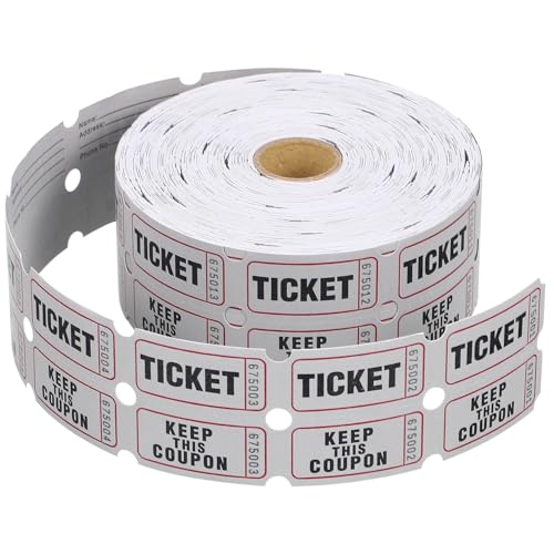DOITOOL 1 Rolle Tombola-Tickets verdoppeln Gewinnspielkarten Coupon Etikett Event -Tickets Los rote Tickets Auktionstickets beschichtetes Papier Light Grey von DOITOOL