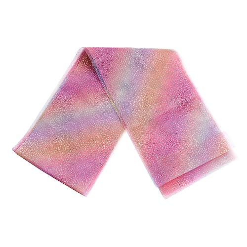 DOITOOL 1 Rolle Verlaufsgitter Stoff Organza Schleife Geschenkband Geschenkpapier Verpacken Haarbänder Gazeband Handgefertigte Bänder Verlaufsband Diy Bastelband Gittergewebe Rosa von DOITOOL