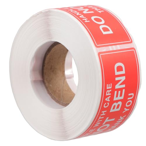 DOITOOL 1 Rolle Versandaufkleber Etiketten Aufkleber Vorsicht zerbrechliche Aufkleber Verpackungsaufkleber Etikettenaufkleber nicht knicken Transportaufkleber selbstklebendes Papier rot von DOITOOL