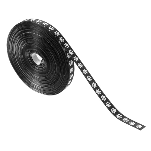 DOITOOL 1 Rolle Weißes Band mit Pfotenabdruck geschenkband rolle DIY Geschenkbänder Niedliches Bänder Design Pfotenabdruck Band Hundepfoten-Druckband Hundepfotenabdruck Polyester von DOITOOL