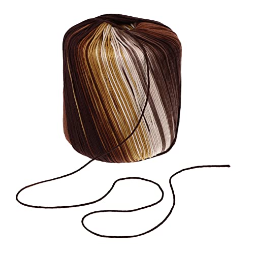 DOITOOL 1 Rolle braunes Baumwollgarn mit Farbverlauf, Handstrickmaterial für Schals, Hüte und Schals, superweicher, langlebiger Faden für vielseitiges Basteln und Zubehör von DOITOOL