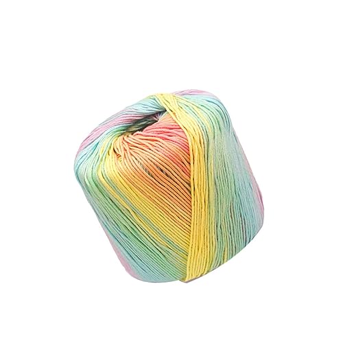 DOITOOL 1 Rolle gefärbter Farbverlauf, Baumwollgarn, Handstrickmaterial für Häkelarbeiten, Schals, Mützen, Schals und Deckenprojekte, helles Regenbogenfarben von DOITOOL