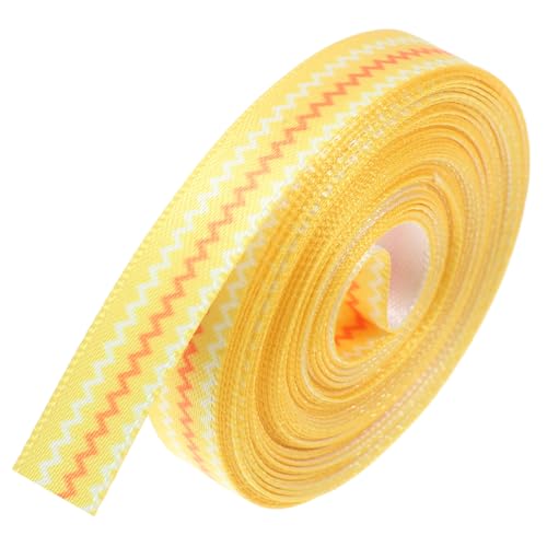 DOITOOL 1 Rolle verpackung Band weißes Band Party Osterbänder selber machen Osterband zum Verpacken zartes Osterband Geschenkband Musterbänder Polyester Yellow DOITOOL 1 Rolle verpackung Band weißes Band Party Osterbänder selber machen Osterband zum Verpacken zartes Osterband Geschenkband Musterbänder Polyester Yellow von DOITOOL