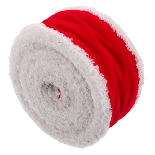 DOITOOL 1 Rolle weißes Fellband Weihnachtsdekoration Bastelmaterial Party Corporation geschenkband weihnachtsgeschenke Bogen machen Band rotes Band für Haare Schleifenapplikation Nylon von DOITOOL