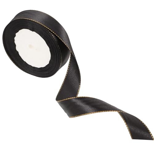 DOITOOL 1 Rollenbox Phnom Penh Band schimmernd Weihnachtsband farbig dünnes Band Geburtstag seidenband ribbon geschenkpaket eincremehilfe Wickelband kreatives Geschenkband Polyester Black von DOITOOL