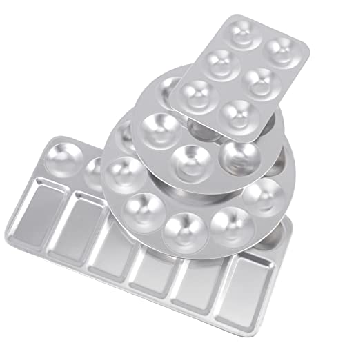 DOITOOL 1 Satz Aluminium Malpalette Set Teiliges Mischtablett Für Aquarell Und Ölfarben Leicht Zu Reinigen Für Künstler Workshops Und Partybedarf 4 Stück DOITOOL 1 Satz Aluminium Malpalette Set Teiliges Mischtablett Für Aquarell Und Ölfarben Leicht Zu Reinigen Für Künstler Workshops Und Partybedarf 4 Stück von DOITOOL