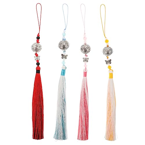DOITOOL 1 Satz Antike Quasten Anhänger Mit Chinesische Stil Dekoration Für Kostüme Cosplay Und Festlichkeiten Rot Schwarz Gold Und Rosa Für Nostalgische Anlässe Und Heimdekoration 4 Stück von DOITOOL