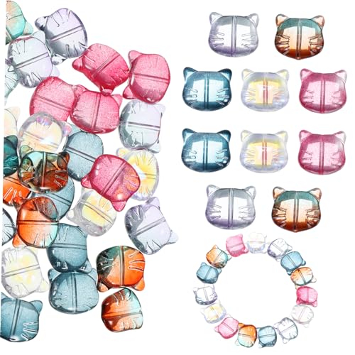 DOITOOL 1 Satz Armband Glasperlen Verschiedene Perlen Kätzchen Katzen Halskette Bastelperlen Katzenkopfperlen Katzenperlen Für Armbänder Tierperlen Form Katzenkopfanhänger 50 Stück DOITOOL 1 Satz Armband Glasperlen Verschiedene Perlen Kätzchen Katzen Halskette Bastelperlen Katzenkopfperlen Katzenperlen Für Armbänder Tierperlen Form Katzenkopfanhänger 50 Stück von DOITOOL